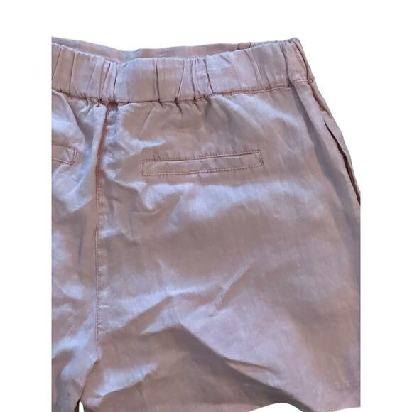 Michael Stars Linen & Cotton-Blend High Waisted Pleat Shorts Size Medium - Picture 4 of 6
